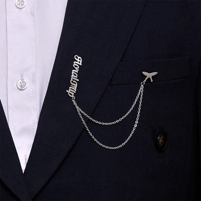 Trendy Custom Letter Brooch with Chain Tassels
