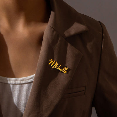 Gold Custom Your Name Personalized Stainless Steel Brooch