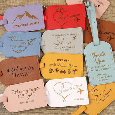 One-Sided Custom Your Text Travel Leather Luggage Tag