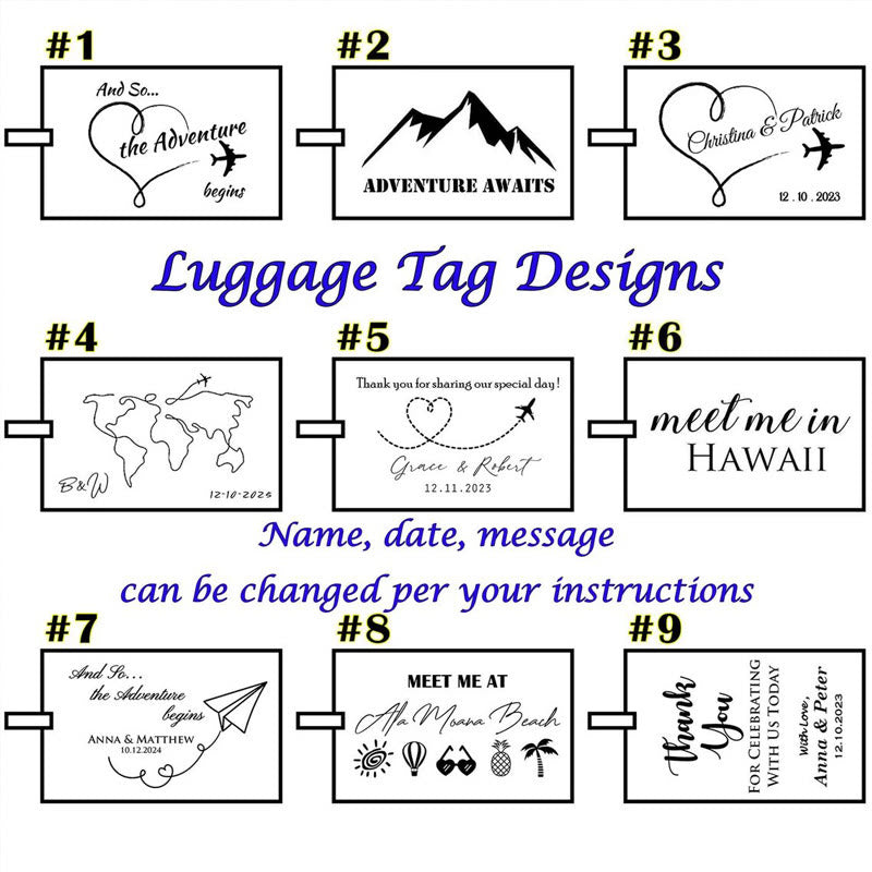 One-Sided Custom Your Text Travel Leather Luggage Tag