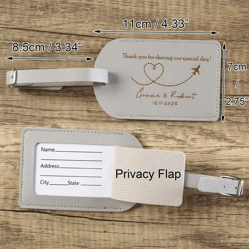 One-Sided Custom Your Text Travel Leather Luggage Tag