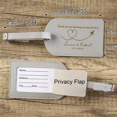 One-Sided Custom Your Text Travel Leather Luggage Tag