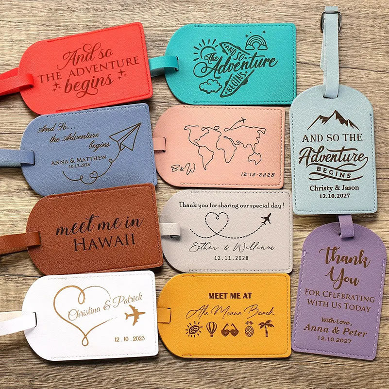 One-Sided Custom Your Text Travel Leather Luggage Tag