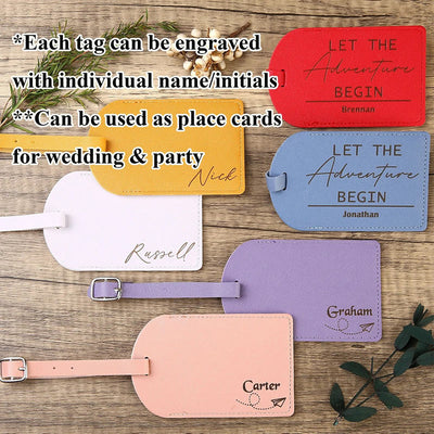 One-Sided Custom Your Text Travel Leather Luggage Tag