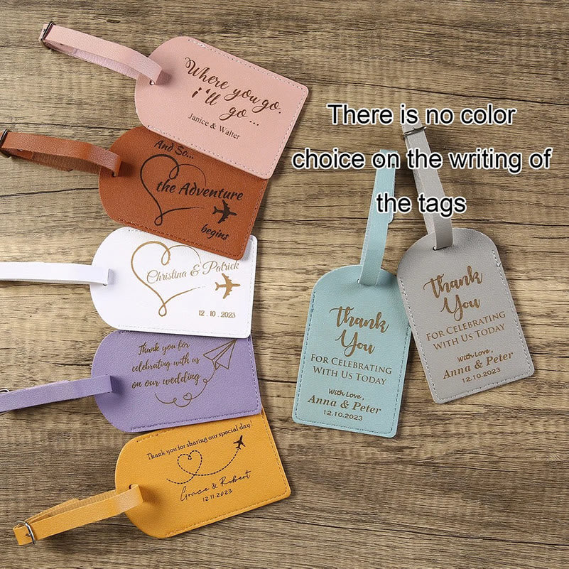 One-Sided Custom Your Text Travel Leather Luggage Tag