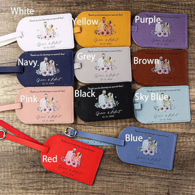 One-Sided Custom Your Text Travel Leather Luggage Tag