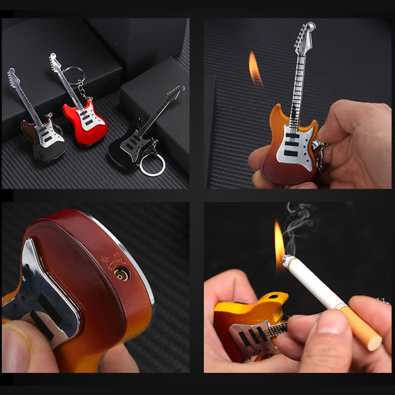 Guitar Shaped Inflatable Butane Lighter Keychain - image 2
