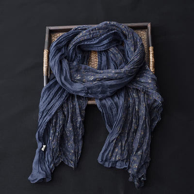Women's Floral Color Patchwork Cotton Linen Thin Scarf