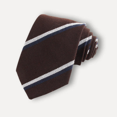 Men's British Soft Wool-like Striped Necktie