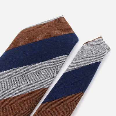 Men's British Soft Wool-like Striped Necktie