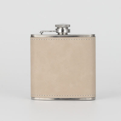 6 oz Personalised Engraved Leather Custom Portable Flask