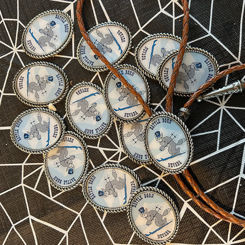 Funny Custom Photo Brown Leather Bolo Tie