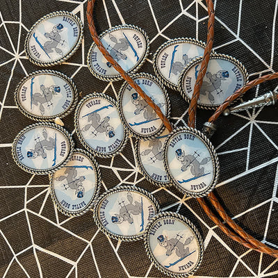 Funny Custom Photo Brown Leather Bolo Tie