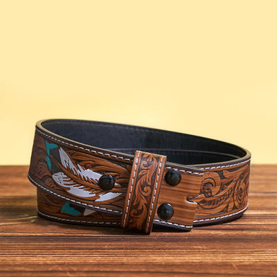 Rectangle Custom Name Cursive Letters DIY Buckle Leather Belt