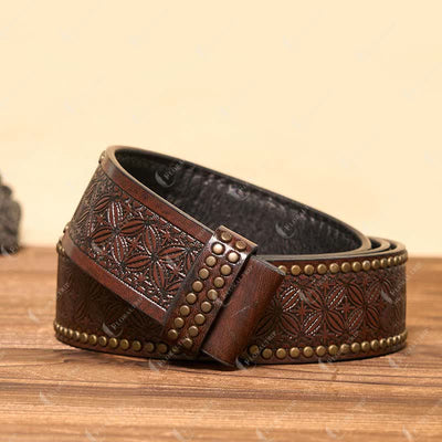 Custom Name & Initials Silver DIY Buckle Leather Belt