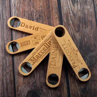 Groomsmen Gift Custom Carving Wood Bottle Opener