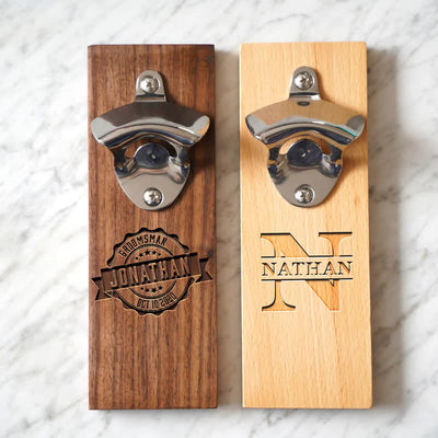 Creative Custom Carving Wood Mounted Wall Bottle Opener