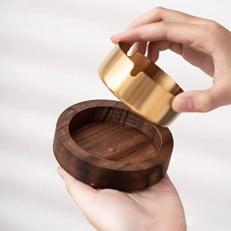 Personalized Custom Handmade Wooden Ashtray With Lid