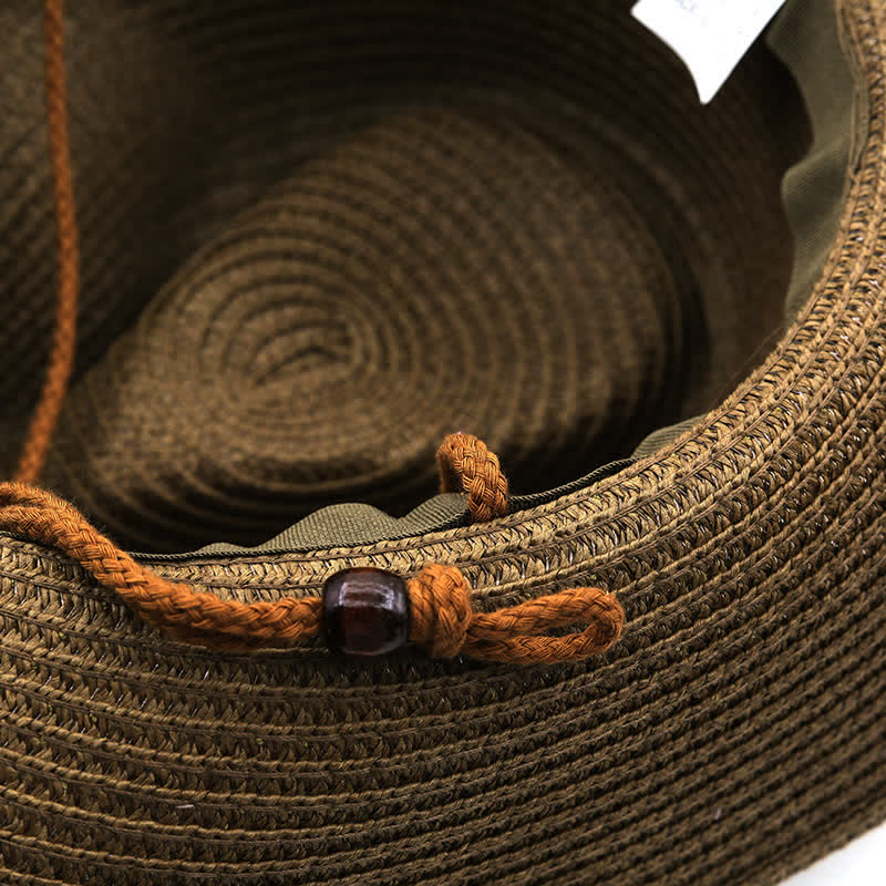 Summer Feather Band Classic Straw Cowboy Hat