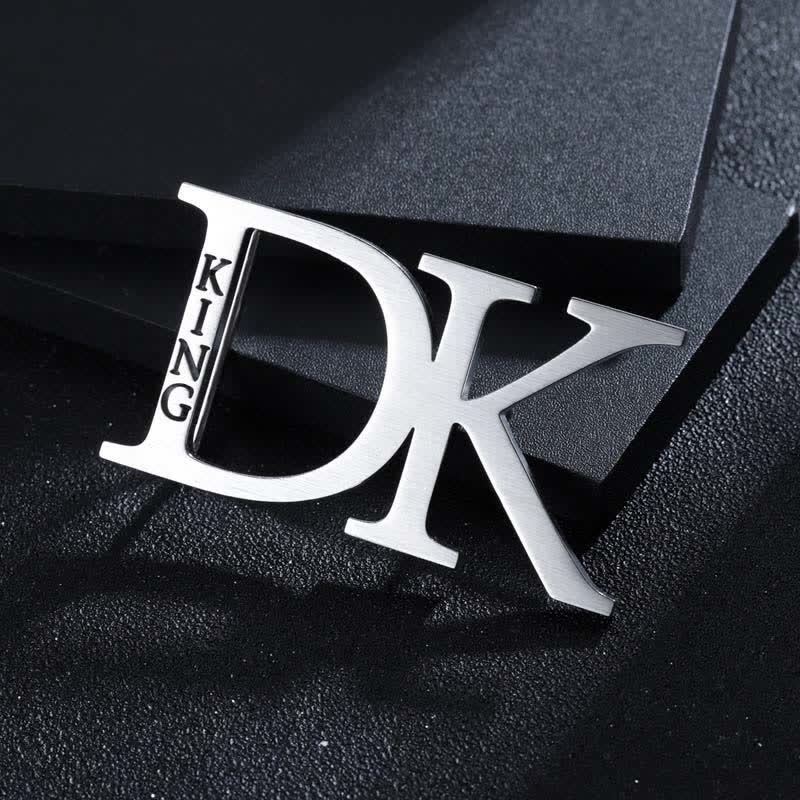 Custom Initials Engraved Vertical Name DIY Buckle Leather Belt
