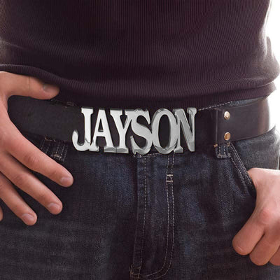 Sleek Letter-shape Custom Named DIY Buckle Leather Belt