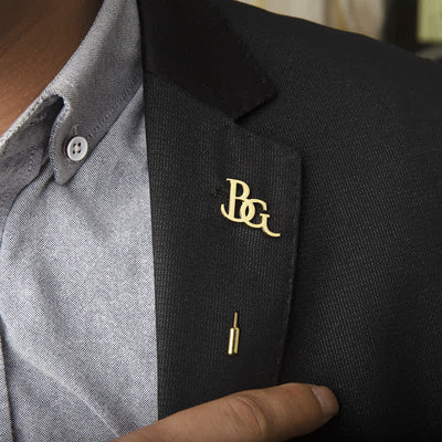 Custom Two Initial Letters Stainless Steel Brooch Lapel Pin