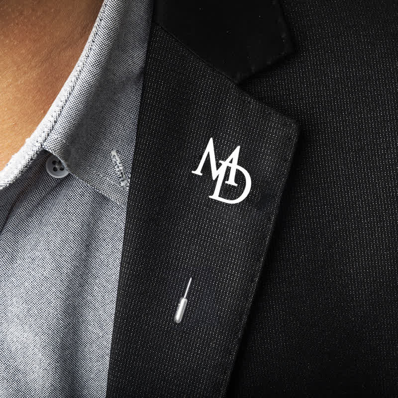 Custom Two Initial Letters Stainless Steel Brooch Lapel Pin