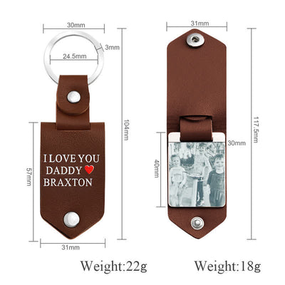 Creative Custom Photo Text Printed Leather Keychain