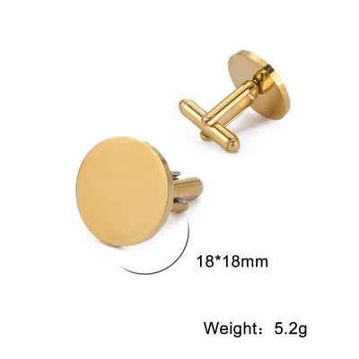 1 Pair Laser Custom Letter Square Round Heart Shape Suit Cufflinks