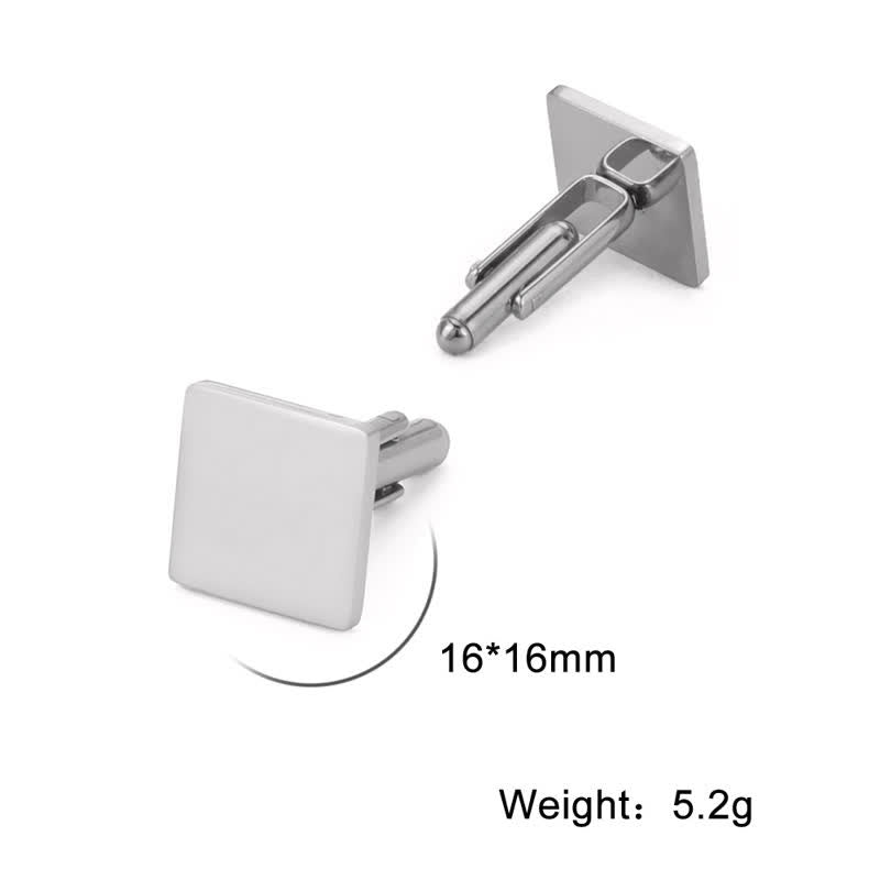 1 Pair Laser Custom Letter Square Round Heart Shape Suit Cufflinks