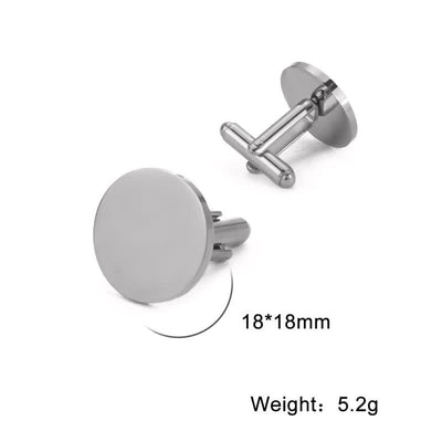 1 Pair Laser Custom Letter Square Round Heart Shape Suit Cufflinks