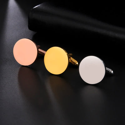 1 Pair Laser Custom Letter Square Round Heart Shape Suit Cufflinks
