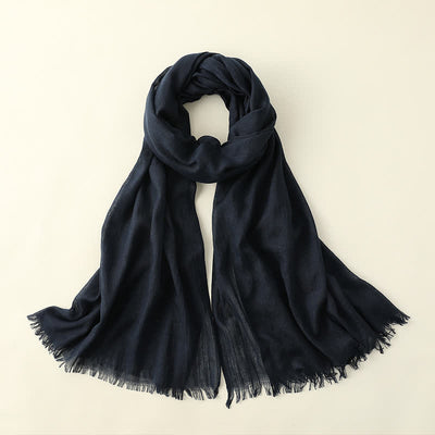 Solid Color Crinkle Travel Wrap Thin Summer Scarf