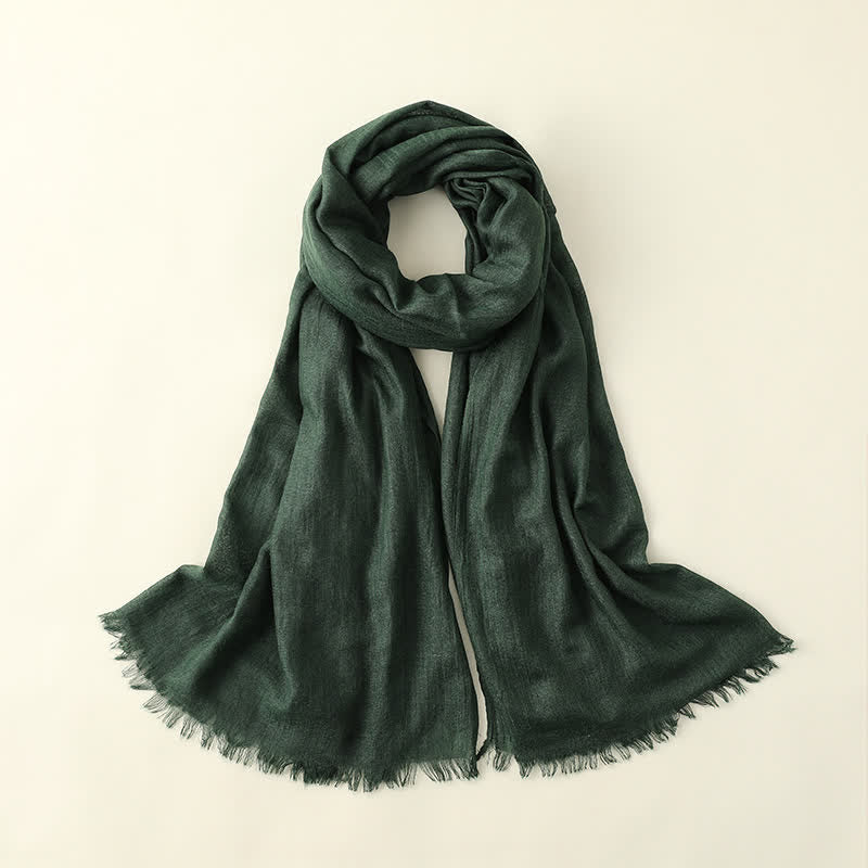 Solid Color Crinkle Travel Wrap Thin Summer Scarf