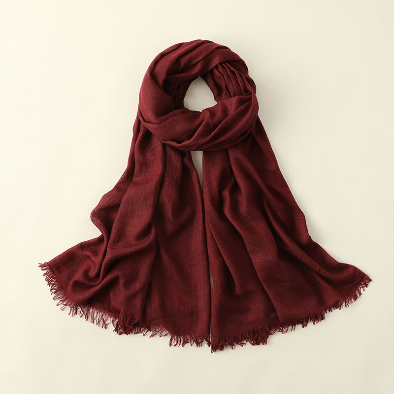 Solid Color Crinkle Travel Wrap Thin Summer Scarf