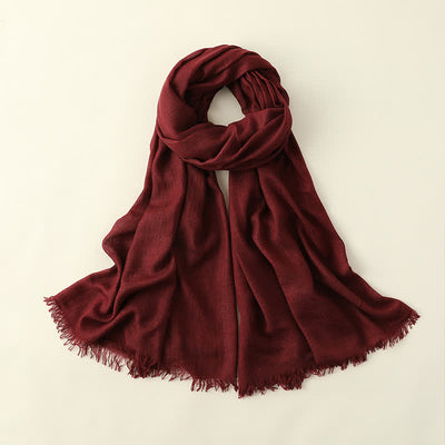 Solid Color Crinkle Travel Wrap Thin Summer Scarf