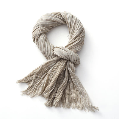 Lightweight Retro Hand-Stained Solid Color Crinkle Scarf