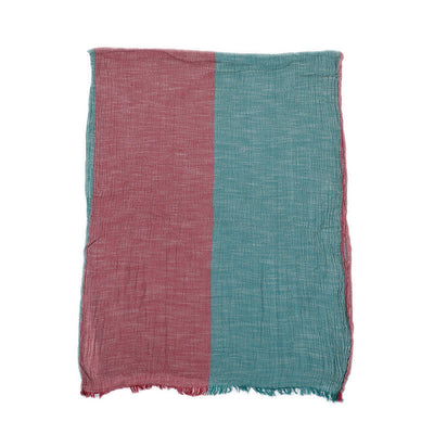 Two-Tone Color Matching Thin Cotton Linen Scarf