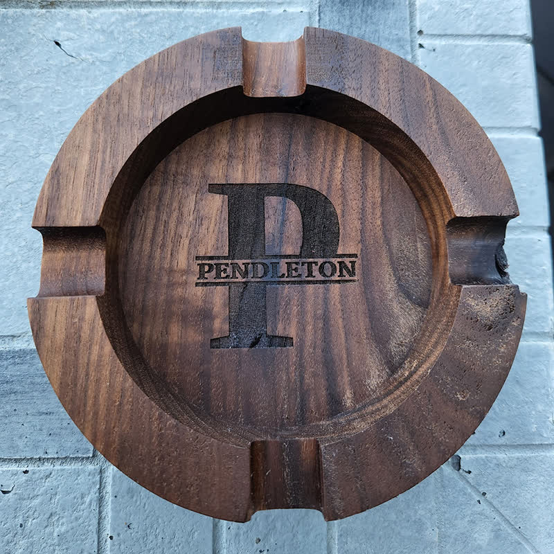 Custom Monogram Walnut Wooden Cigar Ashtray - Style #2 - image 4
