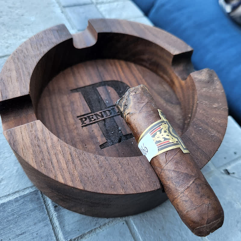 Custom Monogram Walnut Wooden Cigar Ashtray - image 5