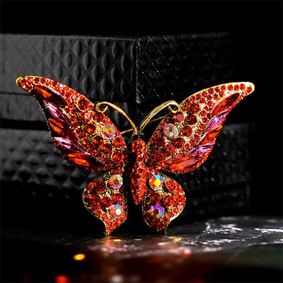 Women's Vintage Butterfly Crystal Brooch