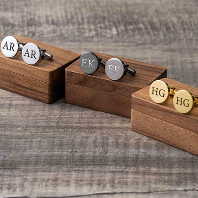 1 Pair Custom Name Metal Cufflinks & Tie Clip Set