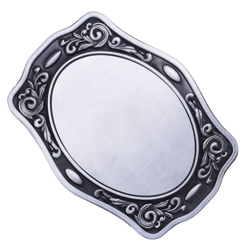 Antique Silver Custom Monogram Name DIY Buckle Leather Belt