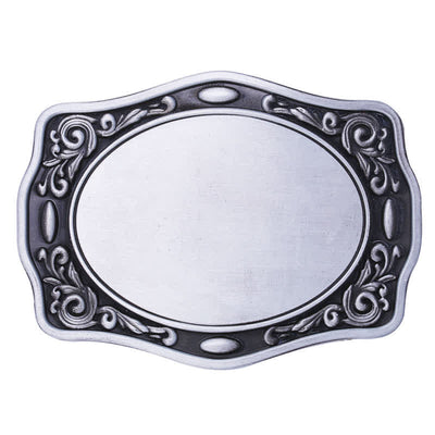 Antique Silver Custom Monogram Name DIY Buckle Leather Belt