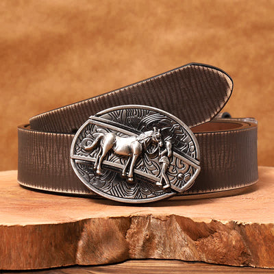 Men's DIY Cowgirl Hidden Folding Knife Leather Belt