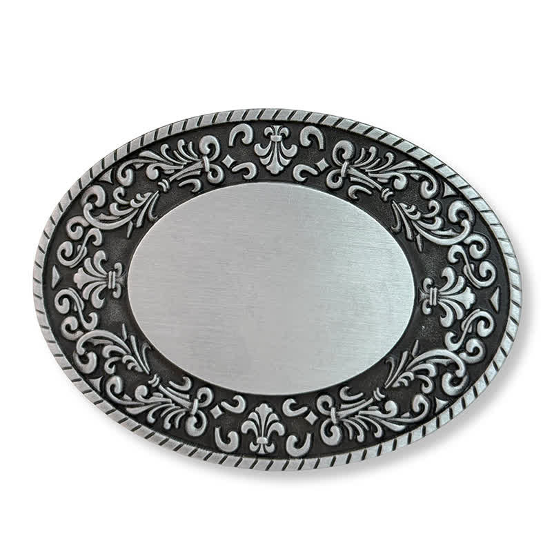 Round Custom Engraved Name Monogram DIY Buckle Leather Belt