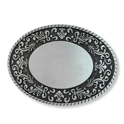 Round Custom Engraved Name Monogram DIY Buckle Leather Belt