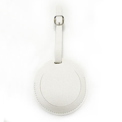Round Shape One-Sided Custom Your Text Luggage Tag - White - image 10