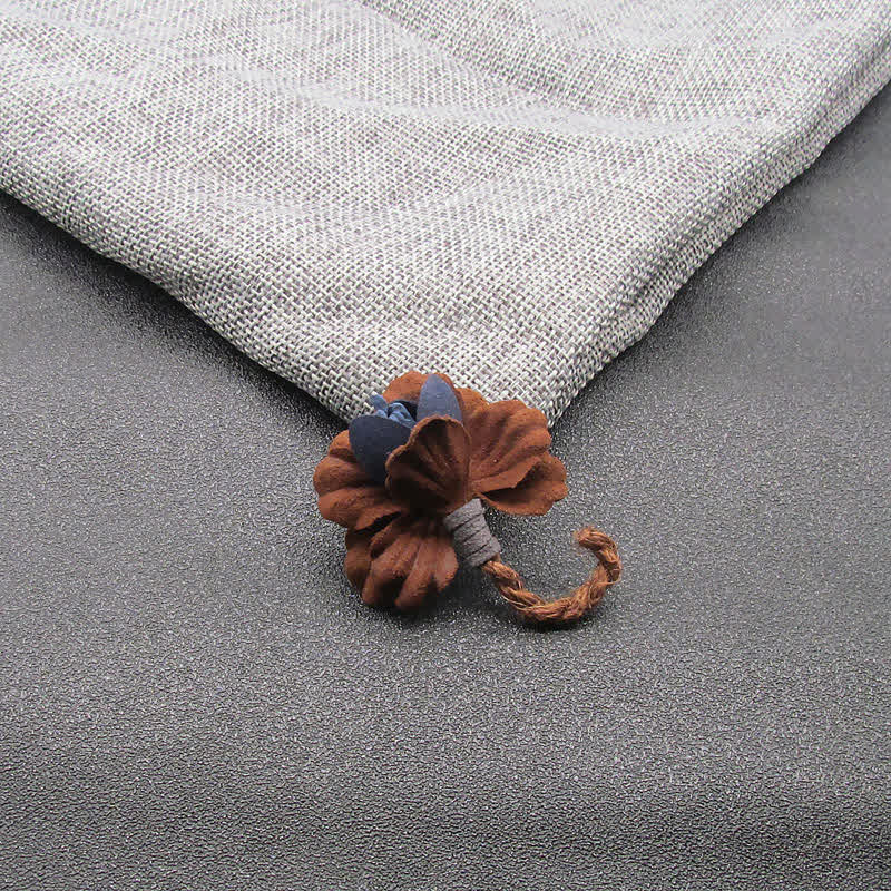 Chestnut Colour Wedding Original Design Flower Cloth Brooch