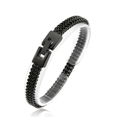 Foxtail Chain Weave Custom Name Stainless Steel Bracelet